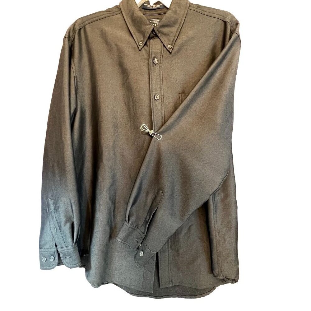 John Ashford Adventure Med‎ LS Shirt Button Up Gray Wrinkle free